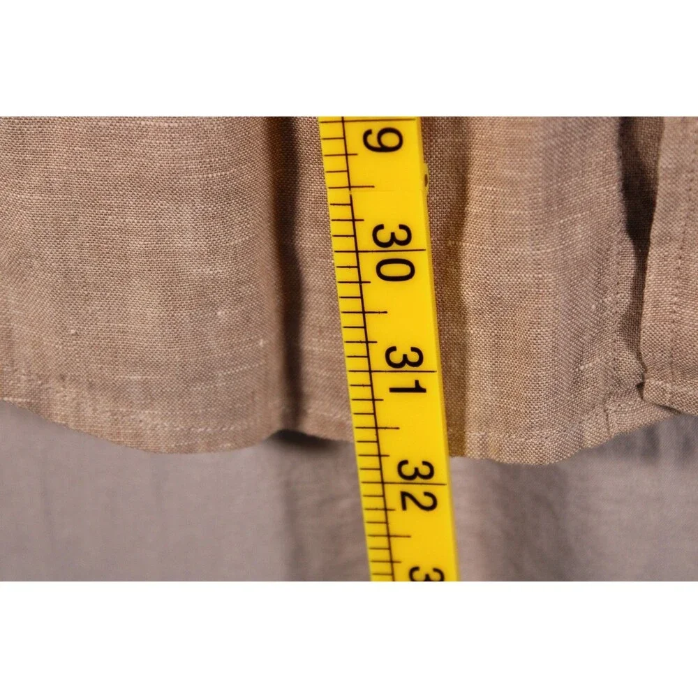 Banana Republic Classic Fit Men's Medium 100% Linen Beige LS Shirt 15 - 15 1/2